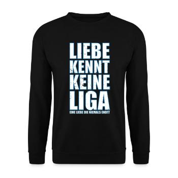 Liebe kennt keine Liga - Gelsenkirchen Ruhrpott - Unisex Pullover - Schwarz - Vorne - Alina (178cm) & Michal (187cm)