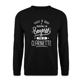 Clarinette Bogosse fan musique musicien Clarinette - Sweat-shirt Unisexe - noir - Devant - Alina (178cm) & Michal (187cm)