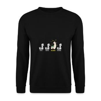 Erzieherin Kindergarten Abschied Dankeschön - Unisex Pullover - Schwarz - Vorne - Alina (178cm) & Michal (187cm)