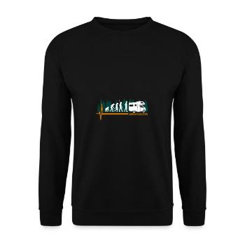 Camping Evolution campeur - Sweat-shirt Unisexe - noir - Devant - Alina (178cm) & Michal (187cm)