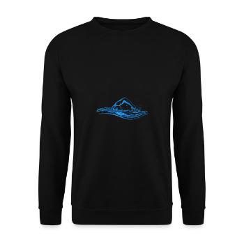 Schwimmen Rettungsschwimmer - Unisex Pullover - Schwarz - Vorne - Alina (178cm) & Michal (187cm)
