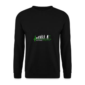 Golf Evolution Golfspieler Putten - Unisex Pullover - Schwarz - Vorne - Alina (178cm) & Michal (187cm)