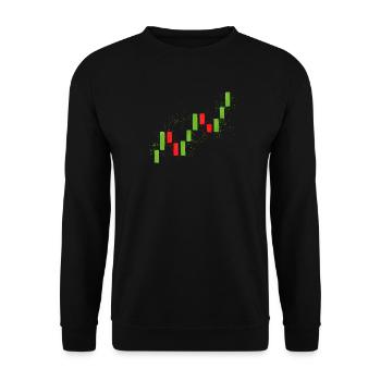 Trading Candlesticks 1 - Unisex Sweatshirt - black - Front - Alina (178cm) & Michal (187cm)