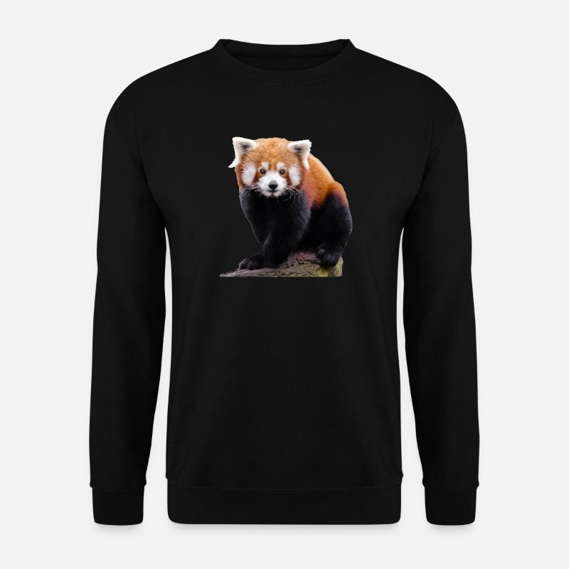 Kleiner Roter Panda süß und niedlich Katzenbär - Unisex Pullover - Schwarz