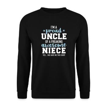 uncle - Unisex Sweatshirt - black - Front - Alina (178cm) & Michal (187cm)