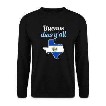 Salvadorianisch-texanisches Design für Einwanderer - Unisex Pullover - Schwarz - Vorne - Alina (178cm) & Michal (187cm)
