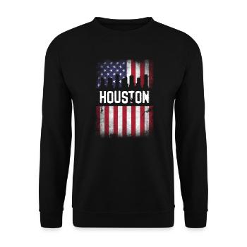 Conception du drapeau de Houston USA pour les fiers résidents de Houston - Sweat-shirt Unisexe - noir - Devant - Alina (178cm) & Michal (187cm)