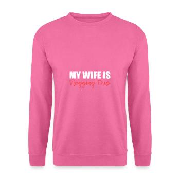 Meine Frau Vlagging. Unterstützender Ehemann Gesch - Unisex Pullover - Pink - Vorne