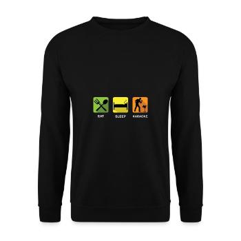 Sleep sleep karaoke. Singer or musician Gesch - Unisex Sweatshirt - black - Front - Alina (178cm) & Michal (187cm)