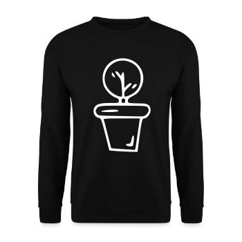 Plant drawing nature sketch white - Unisex Sweatshirt - black - Front - Alina (178cm) & Michal (187cm)