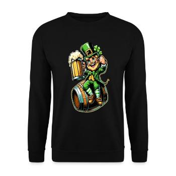 Leprechaun de baril de bière (Leprechaun irlandais) - Sweat-shirt Unisexe - noir - Devant - Alina (178cm) & Michal (187cm)