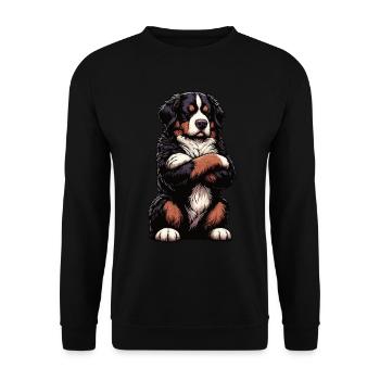 Berner Sennenhund Sennenhunde Sennen Besitzer - Unisex Pullover - Schwarz - Vorne - Alina (178cm) & Michal (187cm)