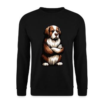 Bernhadiner St. Bernard propriétaire Chien St. Bernard - Sweat-shirt Unisexe - noir - Devant - Alina (178cm) & Michal (187cm)