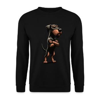 Allemand à poil dur Propriétaire allemand à poil dur - Sweat-shirt Unisexe - noir - Devant - Alina (178cm) & Michal (187cm)