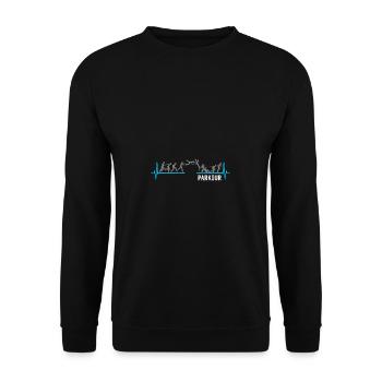Parkour freerunning heartbeat - Unisex Sweatshirt - black - Front - Alina (178cm) & Michal (187cm)