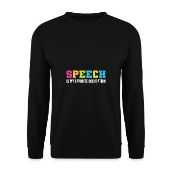 Favorite Activity Speech Pathologist Gift - Unisex Sweatshirt - black - Front - Alina (178cm) & Michal (187cm)