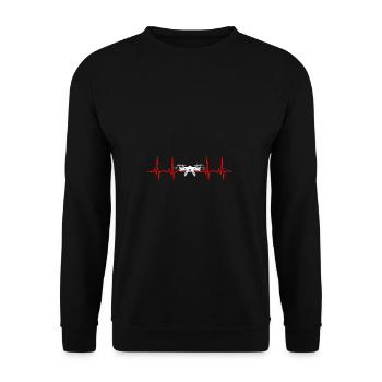 Herzschlag Drohne Drohnen - Unisex Pullover - Schwarz - Vorne - Alina (178cm) & Michal (187cm)