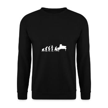 Pianist Evolution funny - Unisex Sweatshirt - black - Front - Alina (178cm) & Michal (187cm)