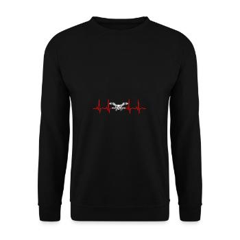 Herzschlag Drohne Drohnen - Unisex Pullover - Schwarz - Vorne - Alina (178cm) & Michal (187cm)