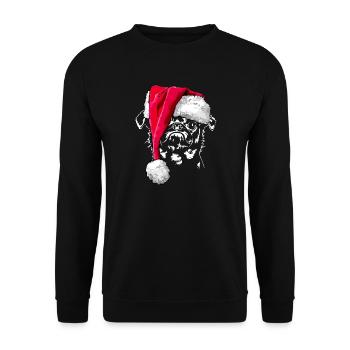 Santa PETIT BRABANCON Merry Christmas Wilsigns - Unisex Pullover - Schwarz - Vorne - Alina (178cm) & Michal (187cm)