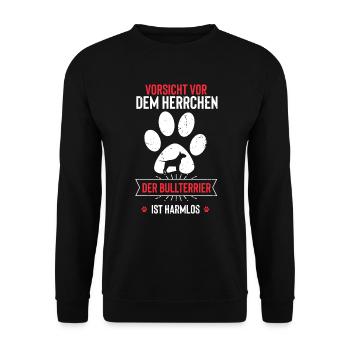 Bullterrier - Unisex Pullover - Schwarz - Vorne - Alina (178cm) & Michal (187cm)