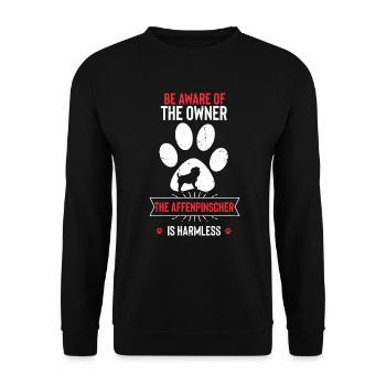 Lustig Affenpinscher Hunde - Unisex Pullover - Schwarz - Vorne - Alina (178cm) & Michal (187cm)