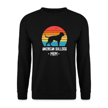 American Bulldog Amerikanische Bulldogge - Unisex Pullover - Schwarz - Vorne - Alina (178cm) & Michal (187cm)