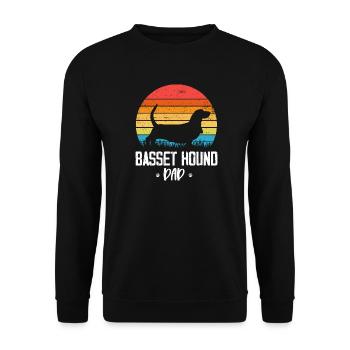 Basset Hound - Unisex Sweatshirt - black - Front - Alina (178cm) & Michal (187cm)