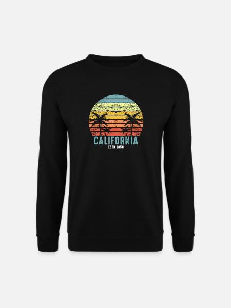 California Kalifornien Palmen Palme Vintage Retro - Unisex Pullover - Schwarz