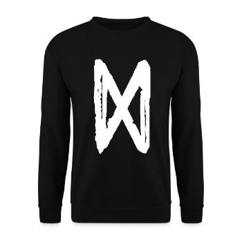 Elder Futhark Rune Dagaz - Buchstabe D - Unisex Pullover - Schwarz - Vorne - Alina (178cm) & Michal (187cm)