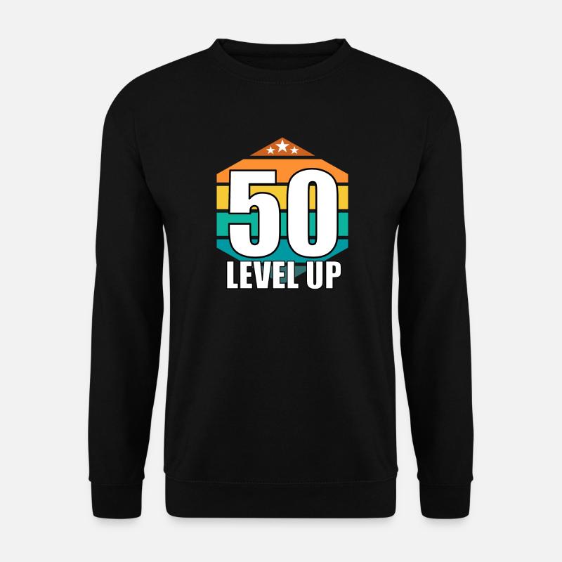 50. Geburtstag - Level Up retro - Unisex Pullover - Schwarz