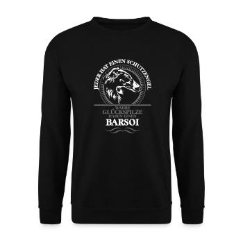 BARSOI Guardian Angel Dog saying Wilsigns Dogs Dog - Unisex Sweatshirt - black - Front - Alina (178cm) & Michal (187cm)