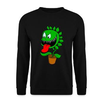 carnivorous plant - Unisex Sweatshirt - black - Front - Alina (178cm) & Michal (187cm)