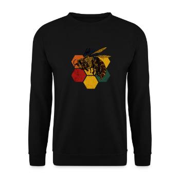 bee - Unisex Sweatshirt - black - Front - Alina (178cm) & Michal (187cm)