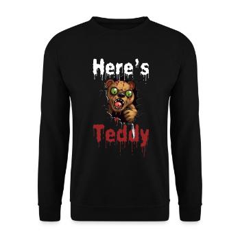 Zombie Halloween Monster Horror Knife Blood - Unisex Sweatshirt - black - Front - Alina (178cm) & Michal (187cm)