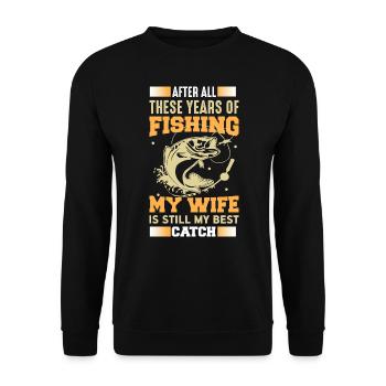 Ma femme est la meilleure pêcheuse à la pêche - Sweat-shirt Unisexe - noir - Devant - Alina (178cm) & Michal (187cm)