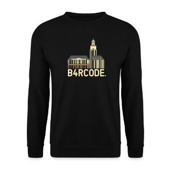 B4RCODE. Witten - Unisex Sweatshirt - black - Front - Alina (178cm) & Michal (187cm)