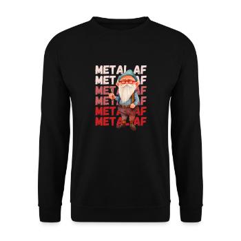 Old man still Metal AF - Unisex Sweatshirt - black - Front - Alina (178cm) & Michal (187cm)