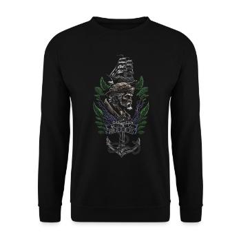 Nous naviguons quand l’océan appelle - pour les chemises noires - Sweat-shirt Unisexe - noir - Devant - Alina (178cm) & Michal (187cm)