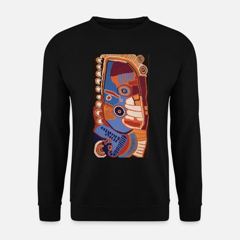 Blau-Rot-Malerei der Aborigines - Unisex Pullover - Schwarz