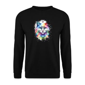 Chats colorés Oeuvre - Sweat-shirt Unisexe - noir - Devant - Alina (178cm) & Michal (187cm)