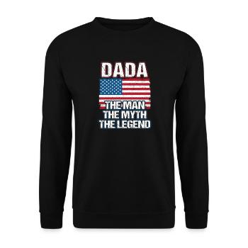 Dada - The Man The Myth The Legend Dad Grandpa - Sweat-shirt Unisexe - noir - Devant - Alina (178cm) & Michal (187cm)