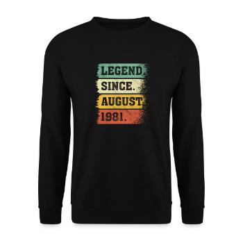 40e anniversaire cadeau août 1981 40 ans - Sweat-shirt Unisexe - noir - Devant - Alina (178cm) & Michal (187cm)