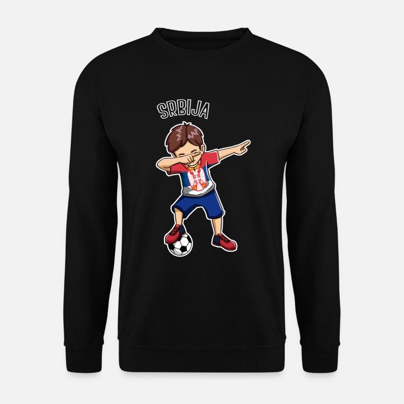 Dabbing Fußball Junge Serbien Trikot Kinder - Unisex Pullover - Schwarz