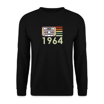 57th Birthday Gift July 1964 - Unisex Sweatshirt - black - Front - Alina (178cm) & Michal (187cm)