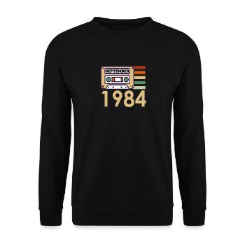 37e anniversaire cadeau septembre 1984 - Sweat-shirt Unisexe - noir - Devant - Alina (178cm) & Michal (187cm)