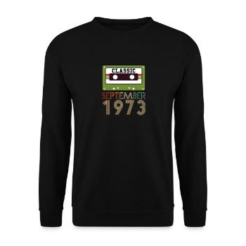 48th birthday gift September 1973 - Unisex Sweatshirt - black - Front - Alina (178cm) & Michal (187cm)