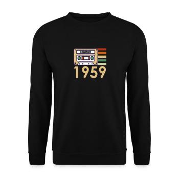 Cadeau du 63e anniversaire mars 1959 - Sweat-shirt Unisexe - noir - Devant - Alina (178cm) & Michal (187cm)