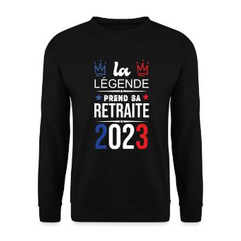 La Légende Prend Sa Retraite 2023 - Sweat-shirt Unisexe - noir - Devant - Alina (178cm) & Michal (187cm)