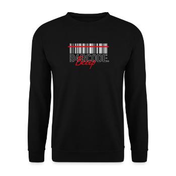 B4RCODE. Beep - Unisex Sweatshirt - black - Front - Alina (178cm) & Michal (187cm)